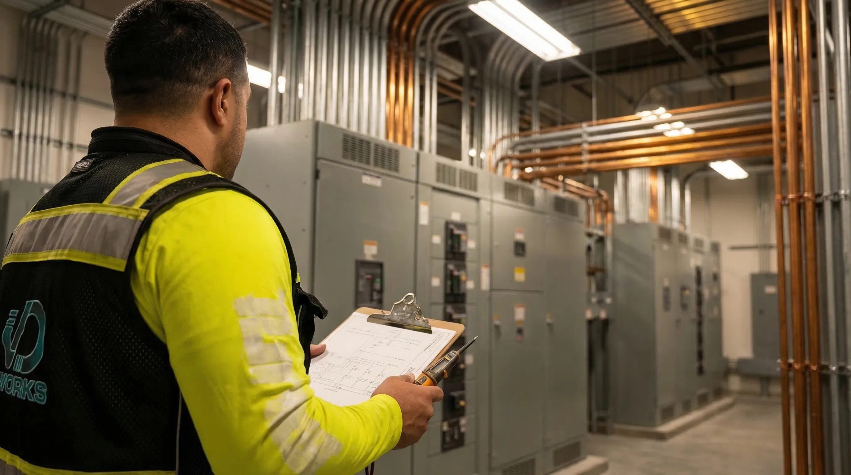 Commercial electrical work in an Atlanta business facility