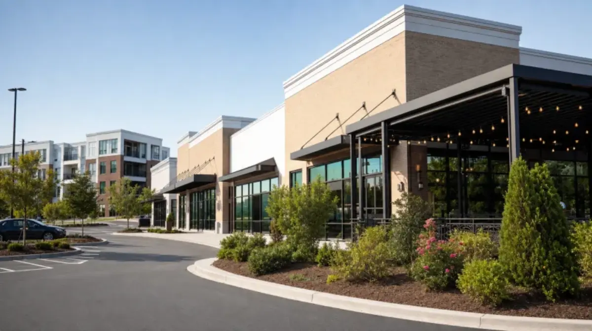 Commercial retail strip in Mableton, GA served by JD Works Electrical